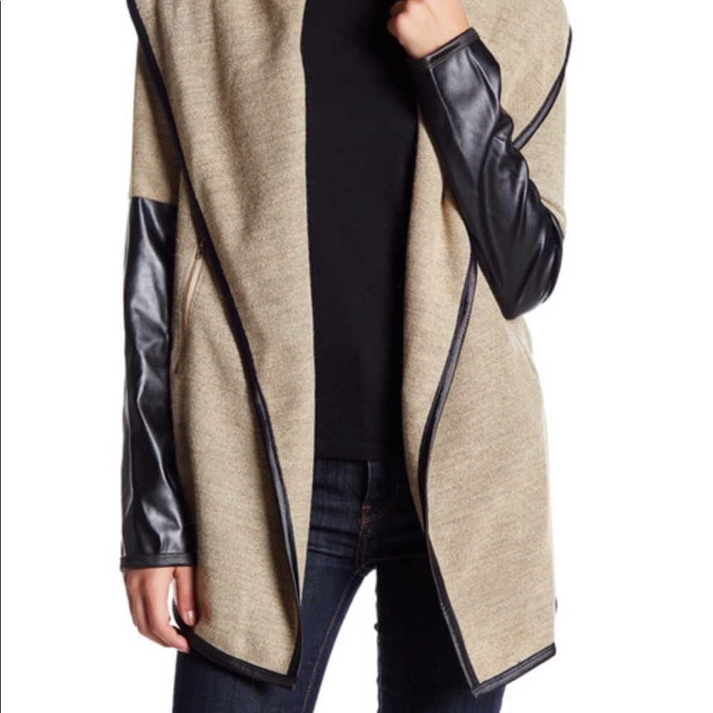 Papillon Faux Leather Cardigan